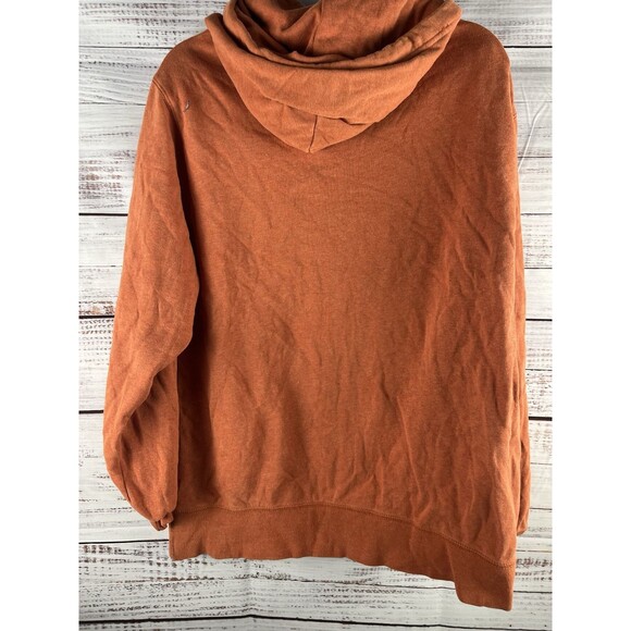 American Eagle Sweatshirt Mens L Hoodie Founded 1977 Pullover Sweater Orange - Picture 2 of 6
